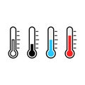 Thermometer icon set. Measurement instrument collection. Royalty Free Stock Photo